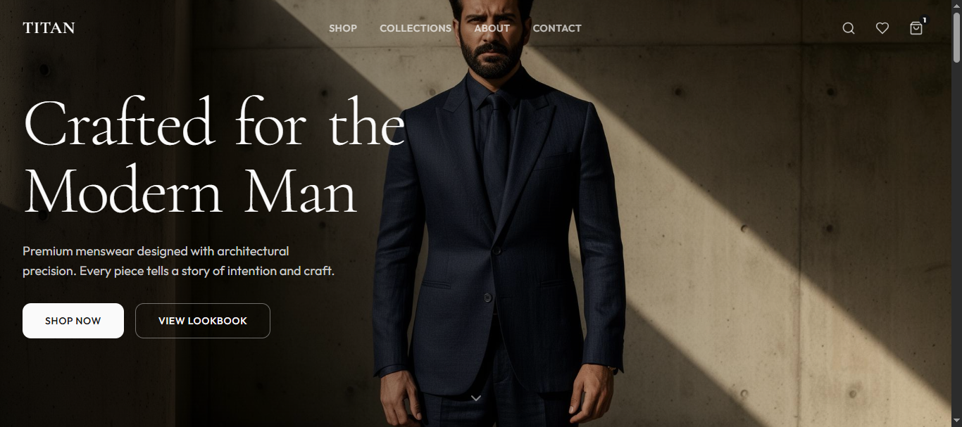 Titan Men's Fashion ecommerce website development Lahore Pakistan